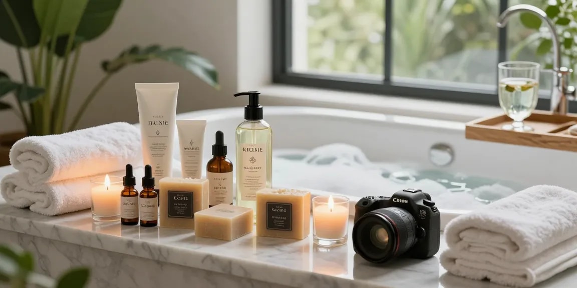 Indulge in authentic Italian Bath and Body products in a serene spa setting.